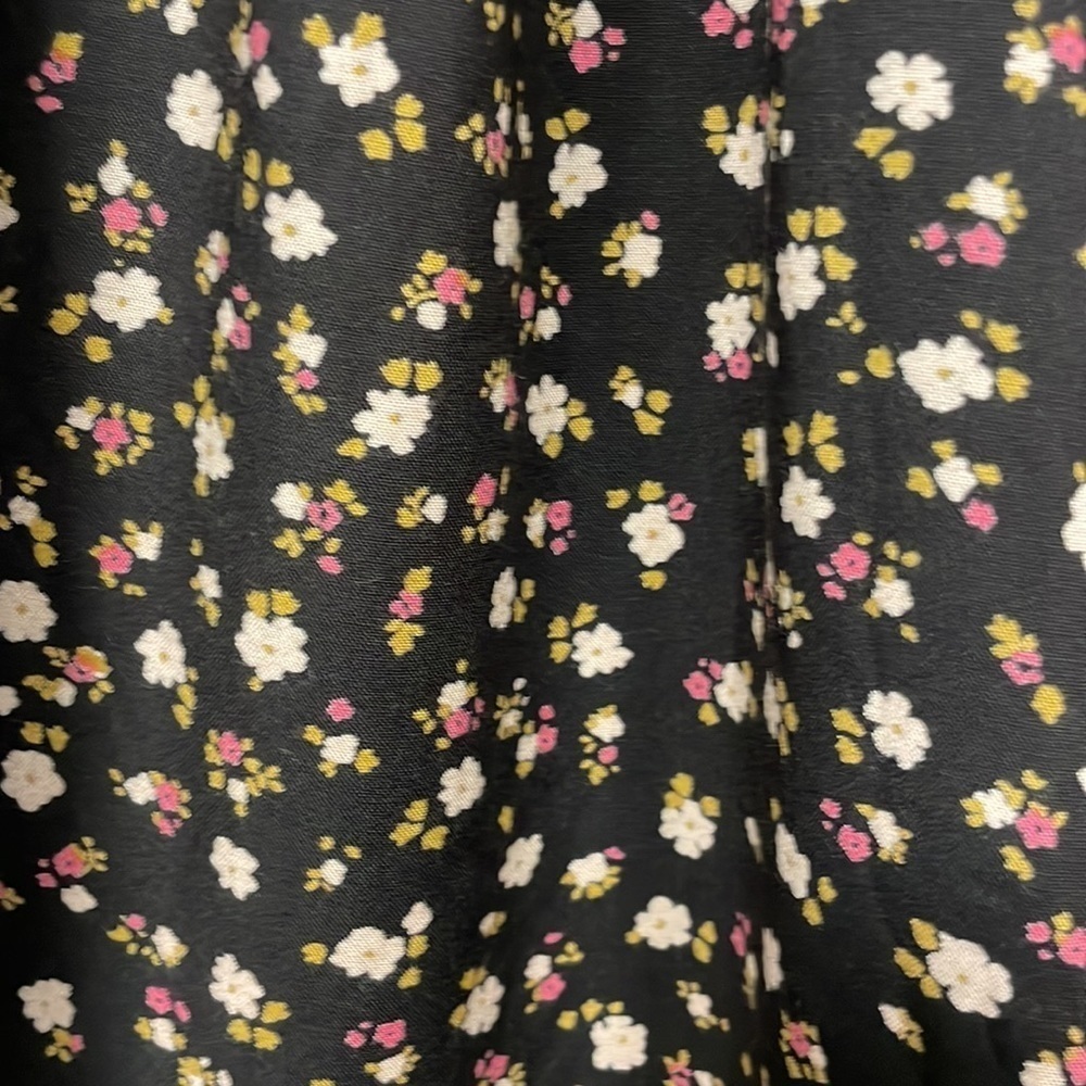 Billabong Brown Tiny Floral Print Dress, M,  Cutout back, elastic waist, Rayon - Picture 9 of 9